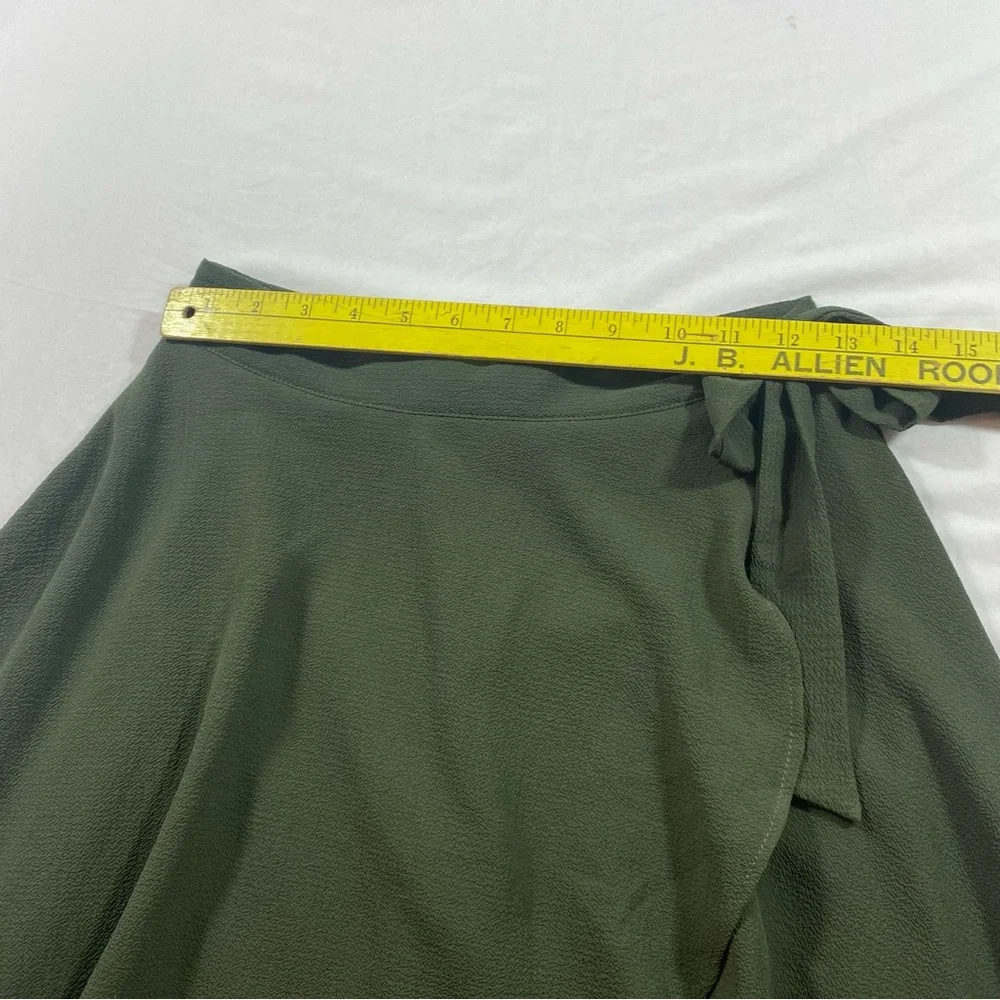 Blue Rain Chic Olive Green Wrap Skirt Small Mini Skirt - Picture 7 of 8